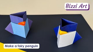 Make a fairy penguin  Origami tutorials  Bizzi Art [upl. by Stuckey]