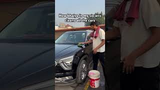 How bhaiya in my society cleans all the cars funny reels shorts trending comedydiwalisociety [upl. by Yarehs]