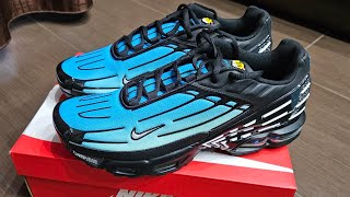 NIKE AIR MAX TN PLUS 3 quotAQUAquot  BlackWhiteBlackLaser Blue [upl. by Eceeryt]