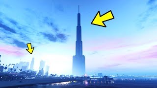 TALLEST BUILDING IN THE UNIVERSE GTA 5 MEGA HUGE SKYSCRAPER MOD [upl. by Larner749]