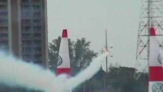 Matt Hall nearly crashes at Red Bull Air Race Championships  Windsor Ontario [upl. by Arocat400]