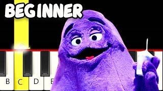 Grimace Shake Song  Fast and Slow Easy Piano Tutorial  Beginner [upl. by Devan]