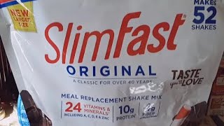 Slimfast Original Meal Replacement Shake Mix Large 52 Servings Bag Rich Chocolate Royale Unboxing [upl. by Dorion404]