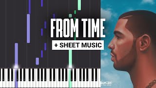 From Time  Drake  Piano Tutorial  Sheet Music amp MIDI [upl. by Ateval]