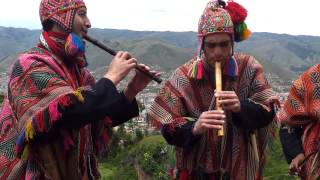 Peruvian flute band plays above Cusco Peru [upl. by Dotson]