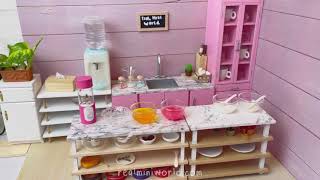 DIY Popping Boba in Tiny Kitchen  ASMR Satisfying Cooking Mini Food [upl. by Sel]