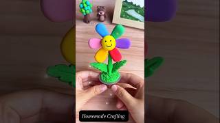 Clay flower making🌻lovely sunflower🌻clay clayart artandcraft shortsvideo viralvideo [upl. by Reinnej]