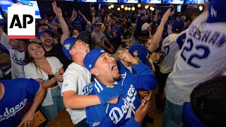 Los Angeles Dodgers fans react to winning the World Series [upl. by Madanhoj905]