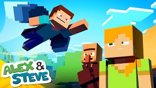 STEVE CAN FLY  Alex and Steve Life Minecraft Animation [upl. by Winfrid]