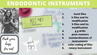 neet  endodontic instruments [upl. by Winny]