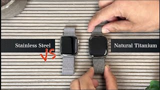 NATURAL TITANIUM Apple Watch SERIES 10 VS Stainless Steel  ASMR Unboxing [upl. by Anirahc]