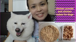 homemade treats for dogs using AIRFRYER chicken powder and chicken cubes [upl. by Magdaia59]