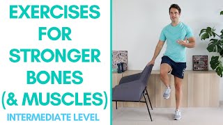 Exercises For Stronger Bones and Muscles For Seniors  Intermediate Level [upl. by Ilsel]