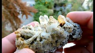 Quartz crystals cluster mineral specimen from Kimmeria in Xanthi Macedonia Greece [upl. by Maybelle153]