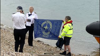 National Coastwatch 30th Anniversary celebration flag arriving at Lee on Solent  Sun 21 July 2024 [upl. by Lovel]