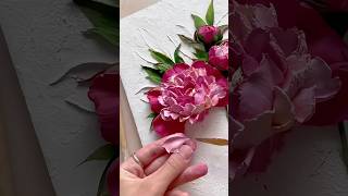 Stunning Palette Knife Painting Create 3D Floral Art with Impasto Technique shorts painting [upl. by Atiekal491]