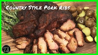 Country Style Pork Ribs smoked on the Weber Kettle  Slow N Sear 20  Weber Kettle Recipes [upl. by Nahtonoj636]