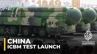 China says testlaunched ICBM with ‘dummy warhead’ into Pacific [upl. by Mixie]