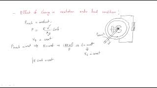 Change in excitation under load condition  Synchronous Machines  Lec33 [upl. by Thynne]