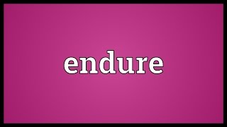 Endure Meaning [upl. by Isteb]