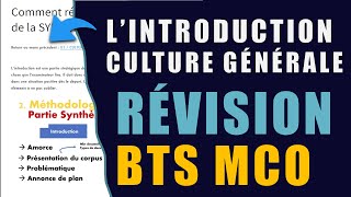 Révisions du BTS MCO 4  Faire une introduction pour la Synthèse en CULTURE GENERALE [upl. by Ladnik]