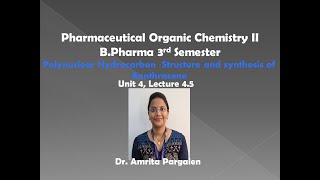 Polynuclear Hydrocarbons Structure and synthesis of Anthracene L45Unit4POC2BPharma3 Sem [upl. by Imogen]