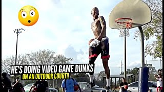 INSANE DUNKS on Outdoor Court By Pro Dunkers He Does ALL The NBA 2K Dunks In REAL LIFE [upl. by Cesaro]