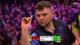 NINEDARTER  Josh Rock strikes perfection against Michael van Gerwen at the Grand Slam of Darts [upl. by Adigirb]