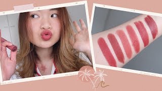 SWATCH  REVIEW TOP 6 TÔNG SON HỒNG ĐẤT ♡ ROSIE PHAM [upl. by Olia]