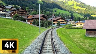 4K Train Driver view  Montreux to Montbovon  Goldenpass Panoramic MOB Train Switzerland  Cab ride [upl. by Annaet]