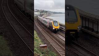 Cross country class 220 clattering along the seawall at DawlishBristol to Plymouth service 220021 [upl. by Loyce656]