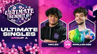 MkLeo vs ApolloKage  Group A Ultimate Summit 6  SSBU Singles  Joker vs Snake [upl. by Ateinotna982]