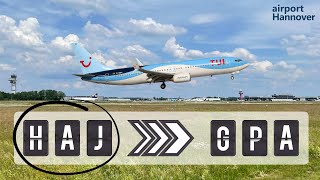 TUIfly takeoff from Hannover airport HAJ  Boeing 737800 [upl. by Novad]