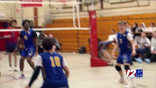 Pawtucket sweeps North Providence in Div III boys volleyball [upl. by Beetner442]