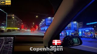 Night Drive in Downtown Copenhagen Denmark My New Car Tour Saturday March 2024 [upl. by Arianie879]