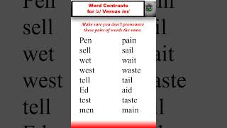 Word Contrasts for ɛ Versus eɪ  how to improve your pronunciation english learnenglish [upl. by Vanya]