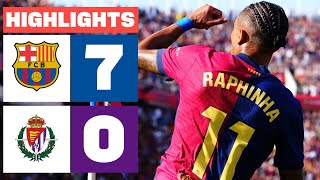 FC BARCELONA 7  0 REAL VALLADOLID CF  RESUMEN LALIGA EA SPORTS [upl. by Enaenaj413]