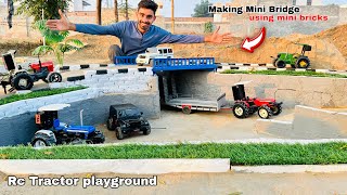 Making mini bridge and underground parking for Rc tractor using bricks 🧱 ll Aakash946 [upl. by Hulbard]