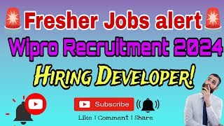 Wipro Freshers Recruitment Drive 2024 Recruiting Freshers as Developers Apply Now [upl. by Neiman648]