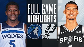 TIMBERWOLVES at SPURS  FULL GAME HIGHLIGHTS  January 27 2024 [upl. by Ellehcem]