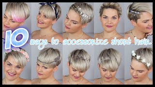 10 einfache Frisuren für kurze Haare  Hochzeit Wiesn Alltag Festival EASY SHORT HAIRSTYLES [upl. by Ardnikal]