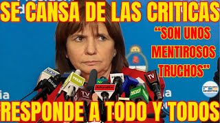 ¡NO SE QUEDA CALLADA 🚨 Patricia Bullrich responde sin censura a sus críticos [upl. by Tara576]