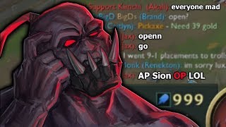 Tilting EVERYONE with FULL AP Sion  New runes  Items [upl. by Southard]