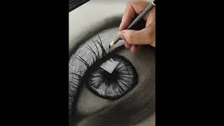 Drawing eye using charcoaleyeart [upl. by Onig296]