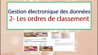 Gestion électronique des données 2 Les ordres de classement thématique hiérarchisé et sérial [upl. by Holman]