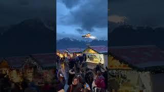 Santas dazzling daily flights over Montreuxs Christmas Market a magical evening spectacle [upl. by Petigny]