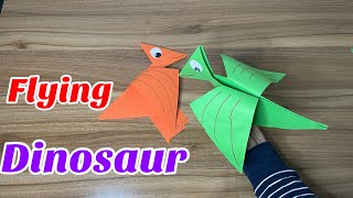 Flying Dinosaur  Art and Craft  Paper Crafts  Easy for Kids  DIY [upl. by Akselaw809]