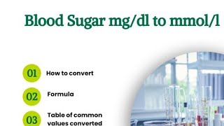 How to convert Mgdl Milligram per deciliter to MmolL Millimole per liter [upl. by Frants]