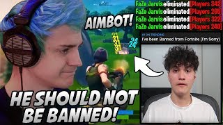 Ninja Gets ANGRY amp Explains Why FaZe Jarvis SHOULDNT Be BANNED From Fortnite For Hacking [upl. by Nnaeirual]