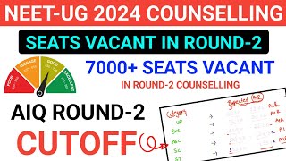 NEET 2024  VACANT SEATS After ROUND1  AIQ ROUND2 CUTOFF 2024  7000 Seats In AIQ Round2 🚨😱😱 [upl. by Elkin]